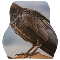 Black Crow Standing At Rock Car Seat Velour Cushion  by dflcprintsclothing