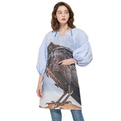 Black Crow Standing At Rock Pocket Apron by dflcprintsclothing