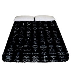 Alchemical Symbols - Collected Inverted Fitted Sheet (king Size) by WetdryvacsLair