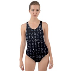 Alchemical Symbols - Collected Inverted Cut-out Back One Piece Swimsuit