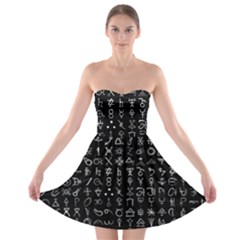 Alchemical Symbols - Collected Inverted Strapless Bra Top Dress by WetdryvacsLair