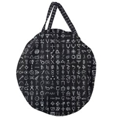 Alchemical Symbols - Collected Inverted Giant Round Zipper Tote by WetdryvacsLair