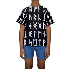 The Anglo Saxon Futhorc Collected Inverted Kids  Short Sleeve Swimwear by WetdryvacsLair