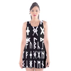 The Anglo Saxon Futhorc Collected Inverted Scoop Neck Skater Dress by WetdryvacsLair