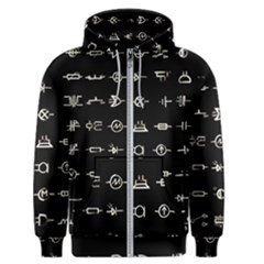 Electrical Symbols Callgraphy Short Run Inverted Men s Zipper Hoodie by WetdryvacsLair