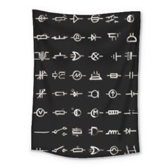 Electrical Symbols Callgraphy Short Run Inverted Medium Tapestry by WetdryvacsLair