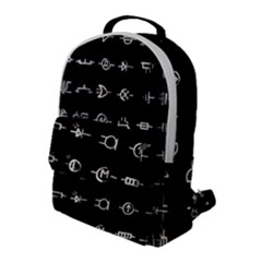 Electrical Symbols Callgraphy Short Run Inverted Flap Pocket Backpack (large) by WetdryvacsLair