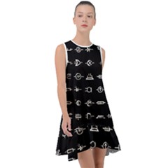 Electrical Symbols Callgraphy Short Run Inverted Frill Swing Dress by WetdryvacsLair