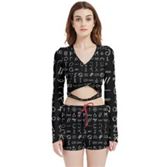 Hobo Signs Collected Inverted Velvet Wrap Crop Top And Shorts Set