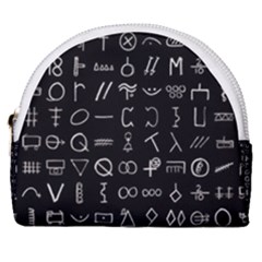 Hobo Signs Collected Inverted Horseshoe Style Canvas Pouch by WetdryvacsLair