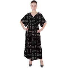 Hobo Signs Collected Inverted V-neck Boho Style Maxi Dress by WetdryvacsLair