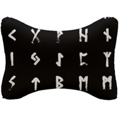 Elder Futhark Rune Set Collected Inverted Seat Head Rest Cushion by WetdryvacsLair