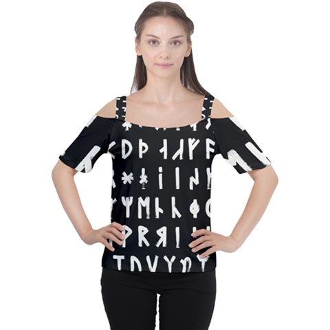 Complete Dalecarlian Rune Set Inverted Cutout Shoulder Tee by WetdryvacsLair