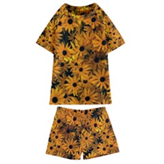 Rudbeckias  Kids  Swim Tee And Shorts Set by Sobalvarro