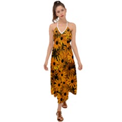 Rudbeckias  Halter Tie Back Dress  by Sobalvarro