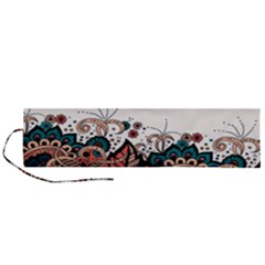 Orange Baatik Print Roll Up Canvas Pencil Holder (l)