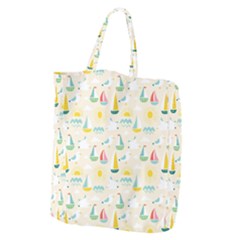 Ships Pattern Love Giant Grocery Tote by designsbymallika