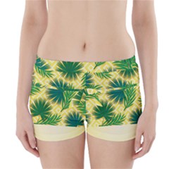 Yellow Tropical Pattern Boyleg Bikini Wrap Bottoms by designsbymallika