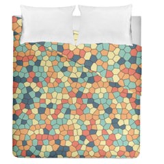 Mosaic Print Yellow Duvet Cover Double Side (queen Size) by designsbymallika