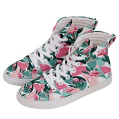 Beautiful Flamingo Pattern Women s Hi-top Skate Sneakers by designsbymallika