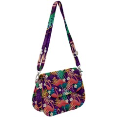 Flamingo Love Saddle Handbag by designsbymallika