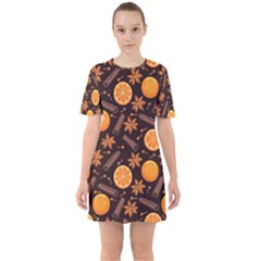 Cinnamom Love Sixties Short Sleeve Mini Dress by designsbymallika