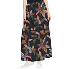 Animal Print Leaves Pattern Maxi Chiffon Skirt by designsbymallika