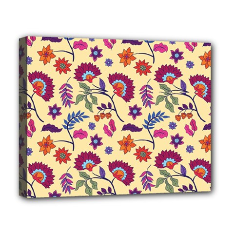 Pretty Ethnic Flowers Deluxe Canvas 20  X 16  (stretched) by designsbymallika