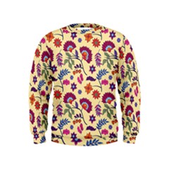 Pretty Ethnic Flowers Kids  Sweatshirt by designsbymallika
