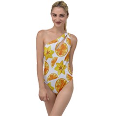 Oranges Love To One Side Swimsuit by designsbymallika