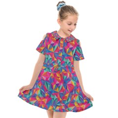 Abstract Boom Pattern Kids  Short Sleeve Shirt Dress by designsbymallika