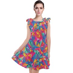Abstract Boom Pattern Tie Up Tunic Dress by designsbymallika