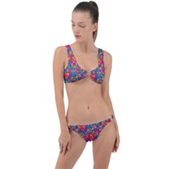 Abstract Boom Pattern Ring Detail Crop Bikini Set by designsbymallika