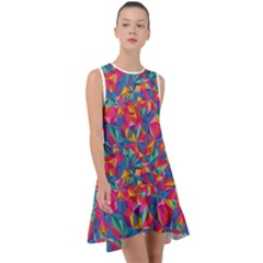 Abstract Boom Pattern Frill Swing Dress by designsbymallika