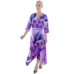 La Vie Est Belle No 2 Quarter Sleeve Wrap Front Maxi Dress by sfbijiart