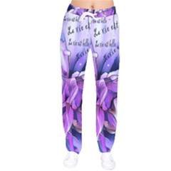 La Vie Est Belle No 2 Women Velvet Drawstring Pants by sfbijiart