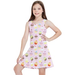 Cupcakes Festival Pattern Kids  Lightweight Sleeveless Dress by beyondimagination