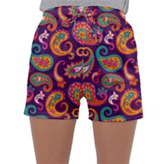 Paisley Purple Sleepwear Shorts by designsbymallika