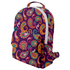 Paisley Purple Flap Pocket Backpack (small) by designsbymallika