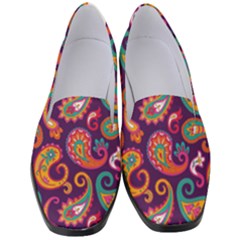 Paisley Purple Women s Classic Loafer Heels by designsbymallika