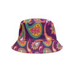 Paisley Purple Inside Out Bucket Hat (kids) by designsbymallika