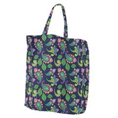 Paisley Green Print Giant Grocery Tote by designsbymallika