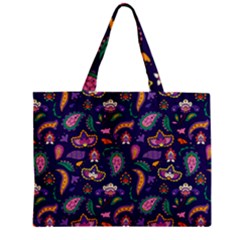 Paisley Print 2 Zipper Mini Tote Bag by designsbymallika