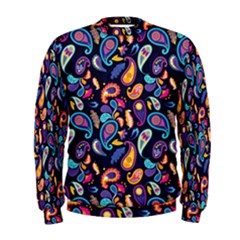 Paisley Baatik Purple Print Men s Sweatshirt by designsbymallika