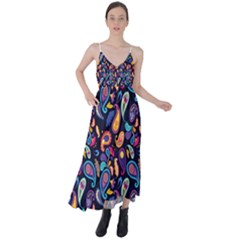 Paisley Baatik Purple Print Tie Back Maxi Dress by designsbymallika