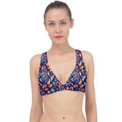 Paisley Baatik Purple Print Classic Banded Bikini Top by designsbymallika