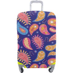 Blue Paisley Print 2 Luggage Cover (large) by designsbymallika