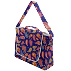 Blue Paisley Print 2 Box Up Messenger Bag by designsbymallika