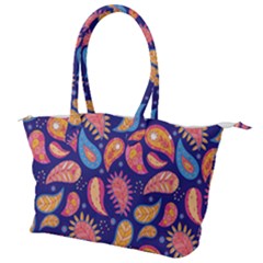 Blue Paisley Print 2 Canvas Shoulder Bag by designsbymallika