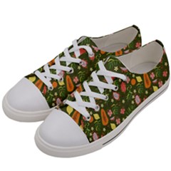 Tropical Fruits Love Women s Low Top Canvas Sneakers by designsbymallika